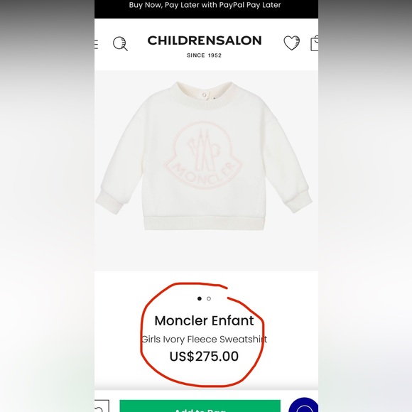 🆕💯Authentic Moncler Enfant Seeater😍🤩 - Picture 3 of 3